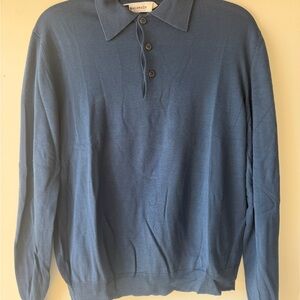 Bachrach Navy Button-Up Shirt